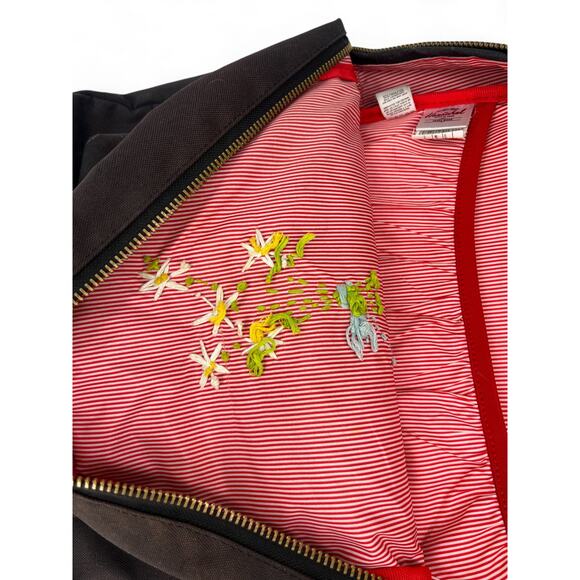 OOAK Herschel Classic Black Backpack Hand Embroidered Daisy Flower Bouquet Bag - Picture 5 of 6